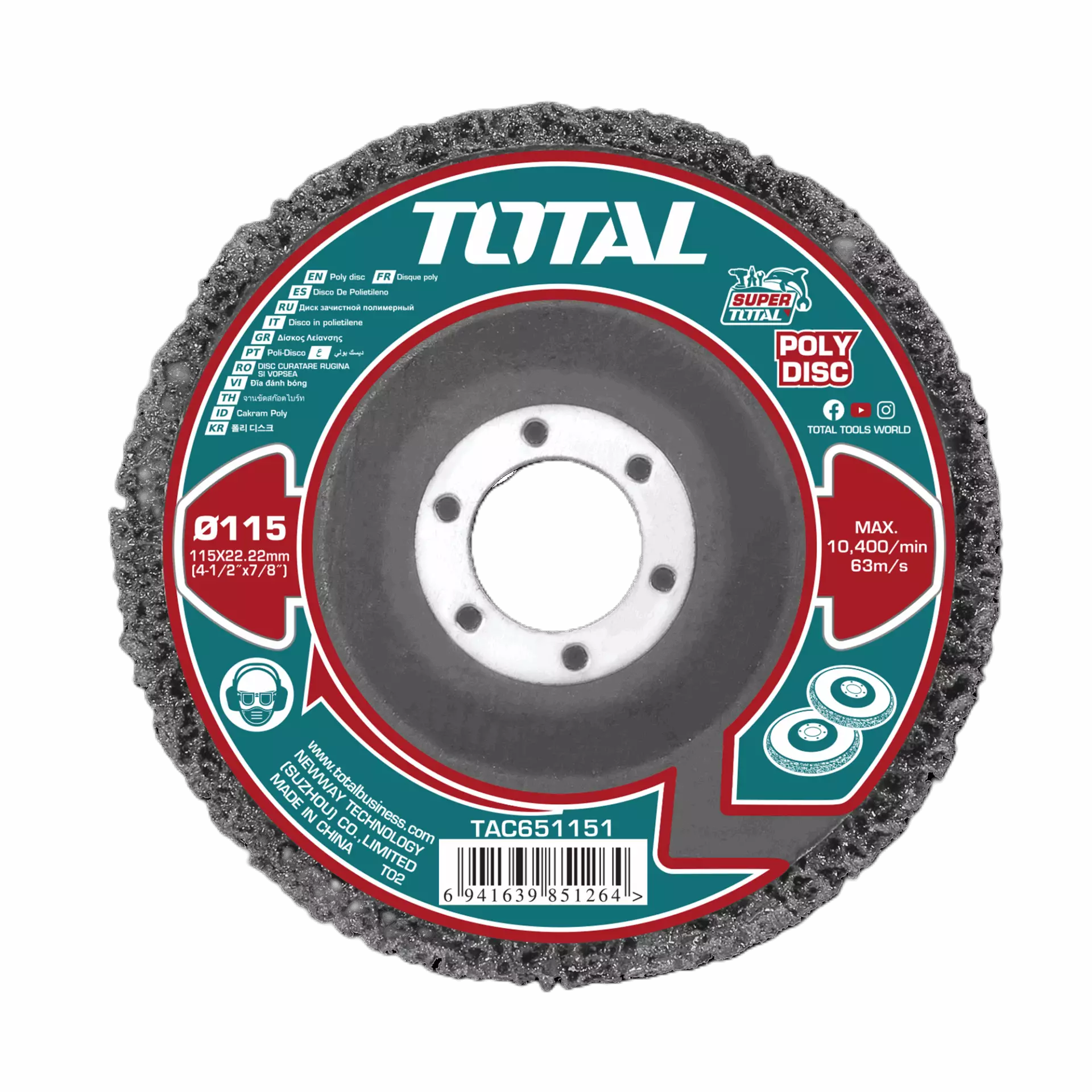 TOTAL Poly Strip Disc 115mm 10 Pack