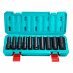 TOTAL Deep Impact Socket Set 1/2 Inch Drive 10 Piece