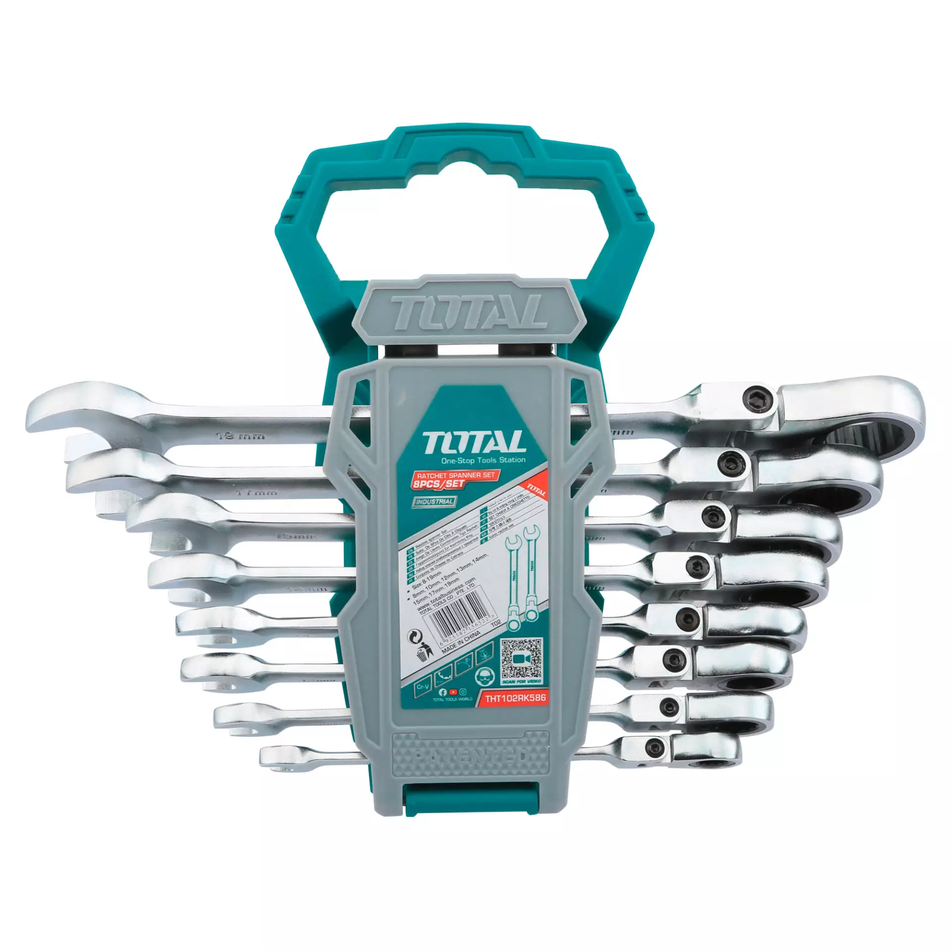 TOTAL Flexible Ratchet Spanner Set 8 Piece