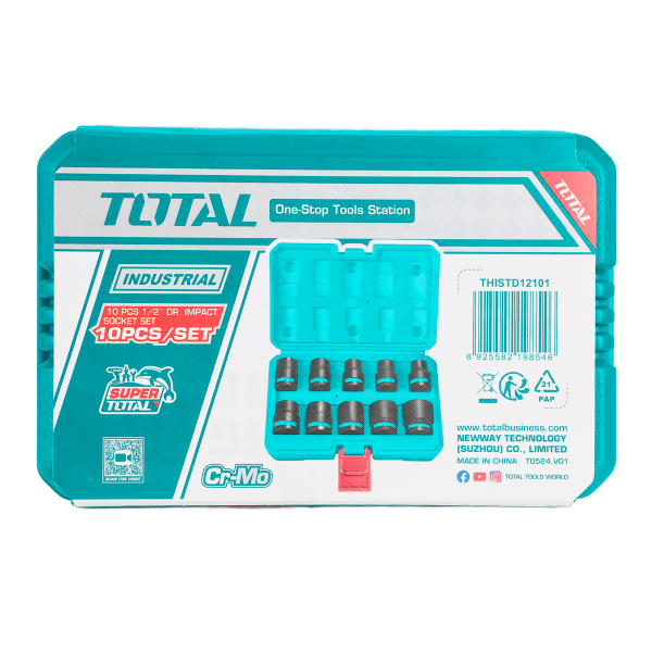 TOTAL Impact Socket Set 1/2 Inch Drive 10 Piece - Image 5