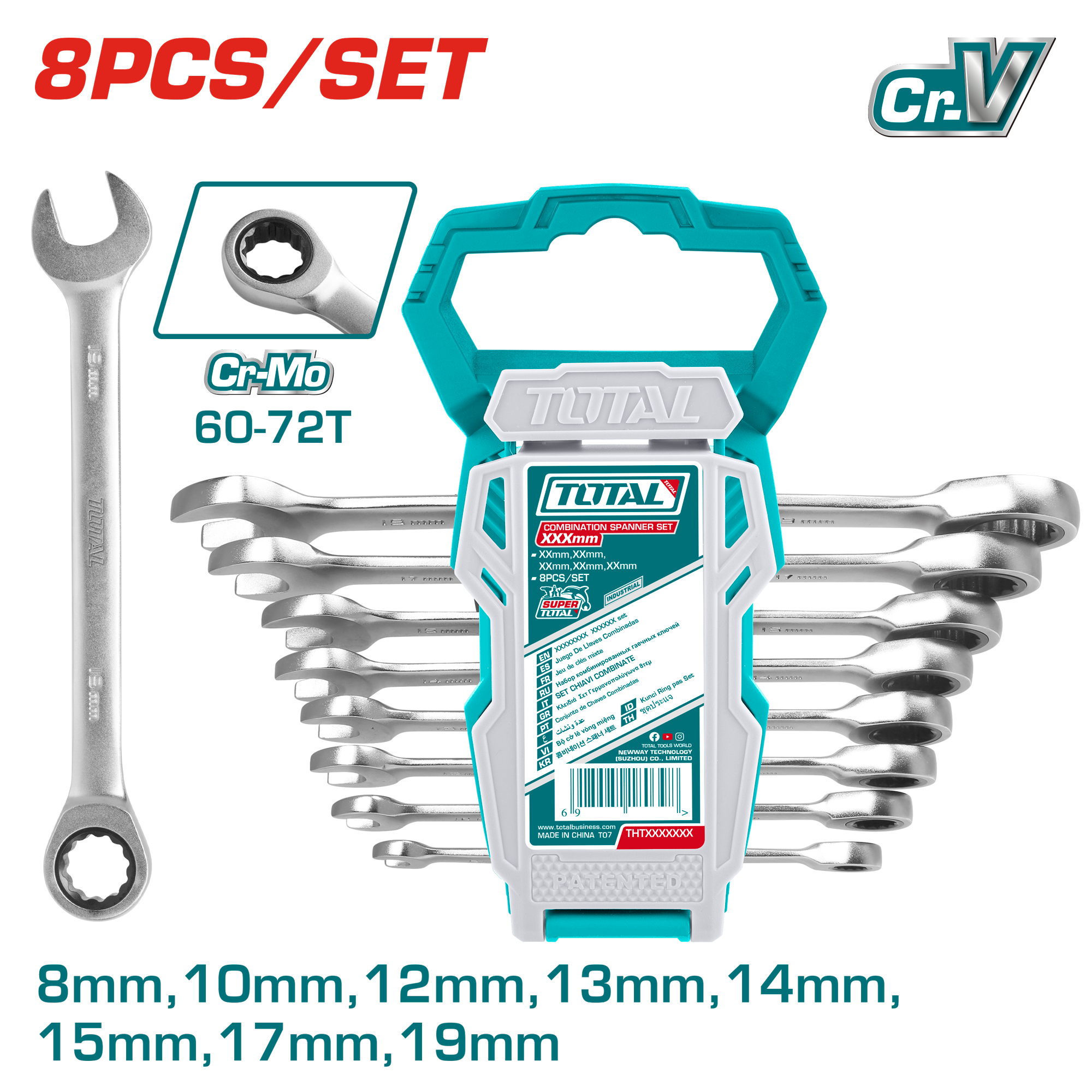 TOTAL Ratchet Spanner Set 8 Piece - Image 2